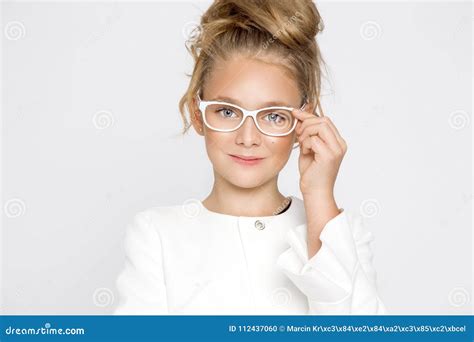 Cute Beautiful Blonde Young Girl With Amazing Hair And Glasses