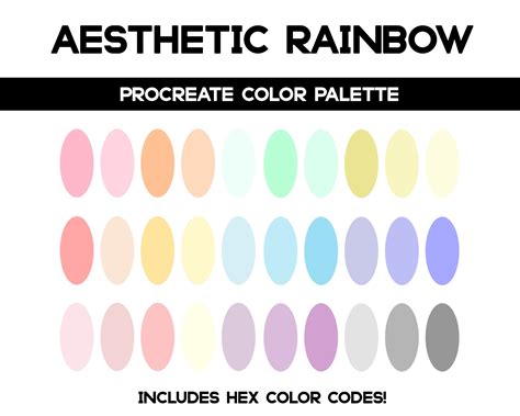 Procreate Color Palette Pastel Soft Pastel Color Palette Etsy