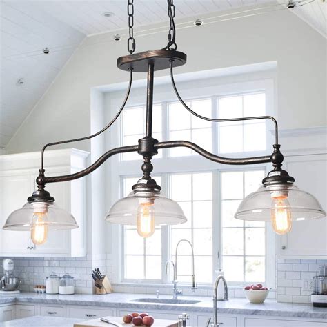 Rustic Farmhouse Kitchen Island Lighting 3 Light Modern