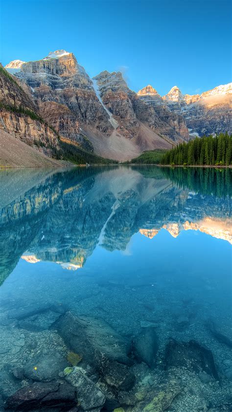 Photo Banff Canada Moraine Lake Nature Mountains Lake 1080x1920