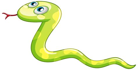 A Green Snake Cartoon Character On White Background Vector Art