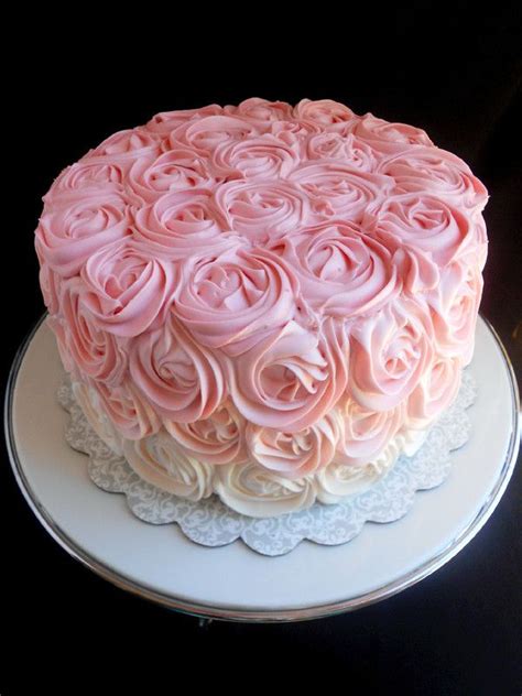 I Did It I Finally Made A Rose Cake But Not Just Any Rose Cake A Pink Ombre Rose Cake I