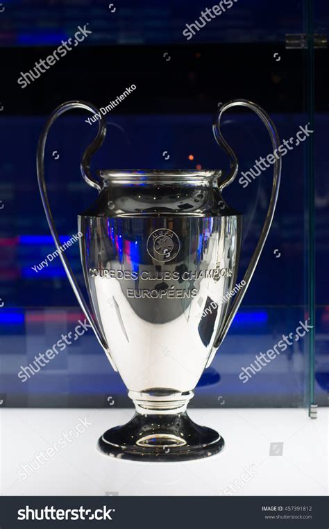 The current uefa champions league trophy stands 73.5cm tall and weighs 7.5kg. Barcelona September 22 2014 Uefa Champions Stock Photo ...