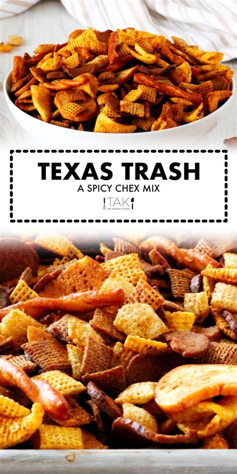 It is an important snack to be served in either parties or weekend gathering. Texas Trash | Spicy Chex Mix - The Anthony Kitchen