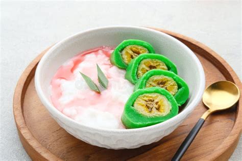 Es Pisang Ijo Traditional Dessert From Makassar South Sulawesi Indonesia Stock Image Image