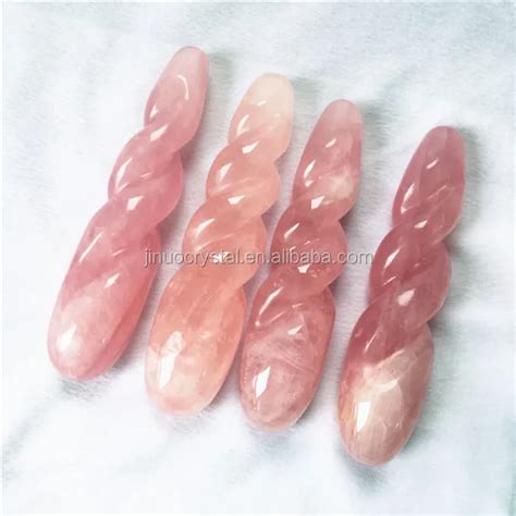 Natural Rock Rose Quartz Crystal Massage Wands Pink Gemstone Crystal Dildos For Sale Buy