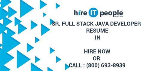 Sr Full Stack Java Developer Resume In Hire It People We Get It Done