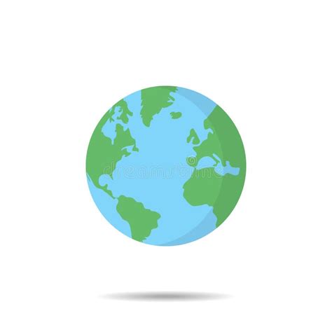 Earth Globe In Trendy Flat Style Isolated Vector Illustration Flat