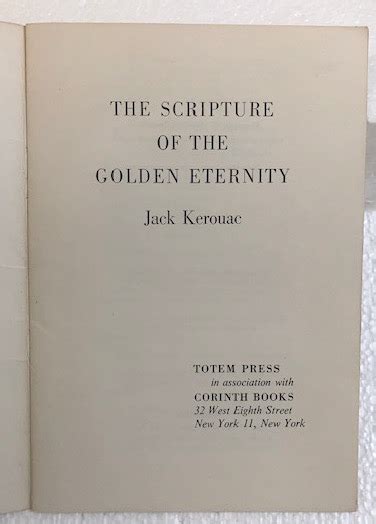 The Scripture Of The Golden Eternity By Kerouac Jack Fine Soft