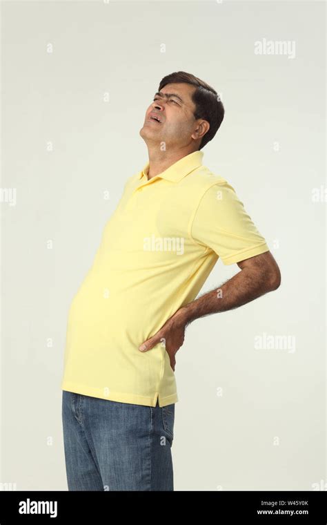 Man Suffering From Lower Back Pain Stock Photo Alamy
