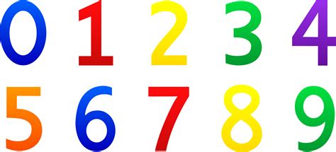 Colorful Set Of Numbers 0 9 Free Clip Art