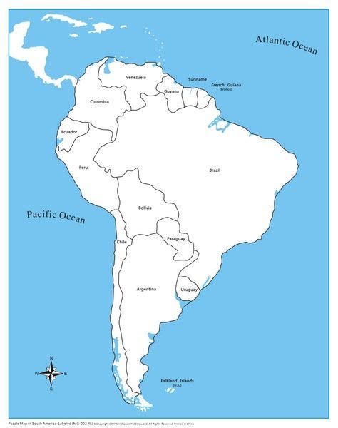 510700160 South America Control Map Labeled295 Montessori