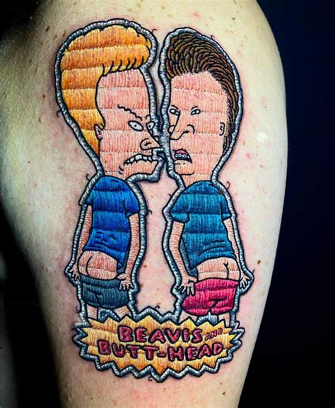 Beavis And Butt Head Patch Tattoo Embroidery Style