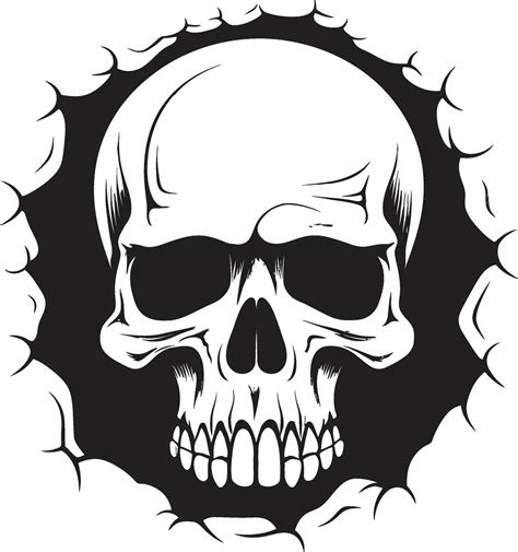 Eerie Awakening The Intriguing Wall Emblem Emerging Skull The Dark
