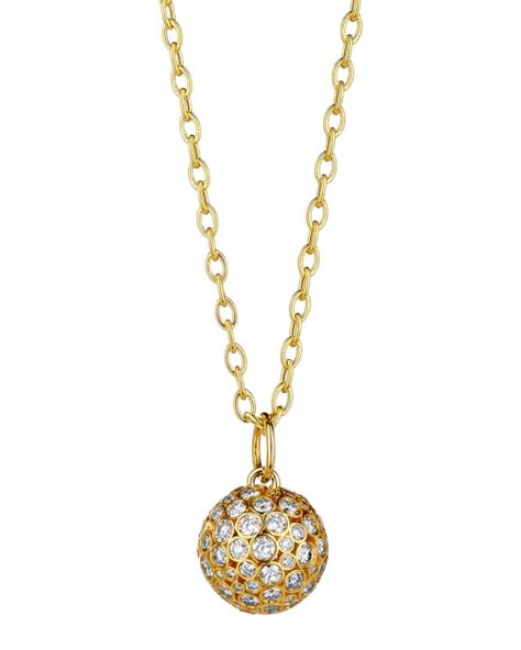 Syna 18k Yellow Gold Diamond Ball Pendant Necklace Neiman Marcus