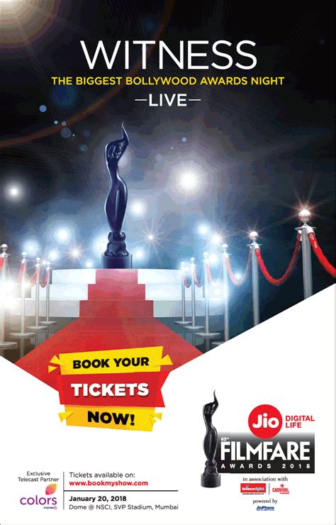 Jio Filmfare Awards 2018 Book Tickets Now Ad Advert Gallery