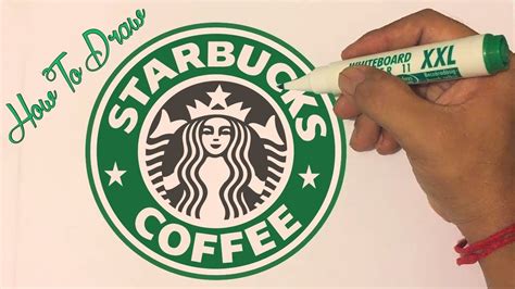 How To Draw The Starbucks Logo Coffee Logo Drawing Youtube