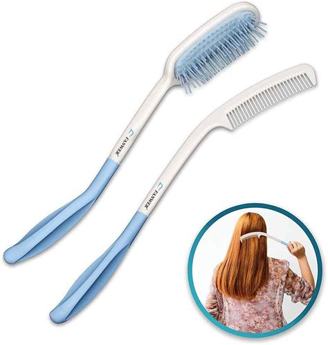 Long Reach Handled Comb And Hair Brush Set Applicable To