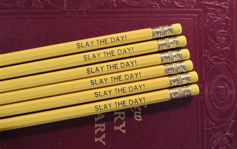 Slay The Day Six 2hb Pencil Set Pastel Yellow Home Office Etsy In