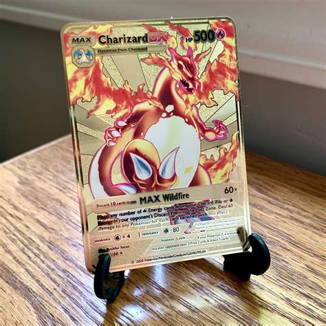 MAX Wildfire Charizard DX Gold Metal Pokemon Card Fast Free Etsy