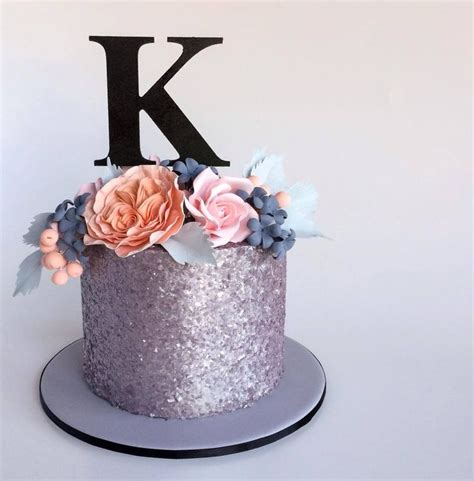 Gorgeous Completely Edible Glitter Cake With Gorgeous Sugar Flowers