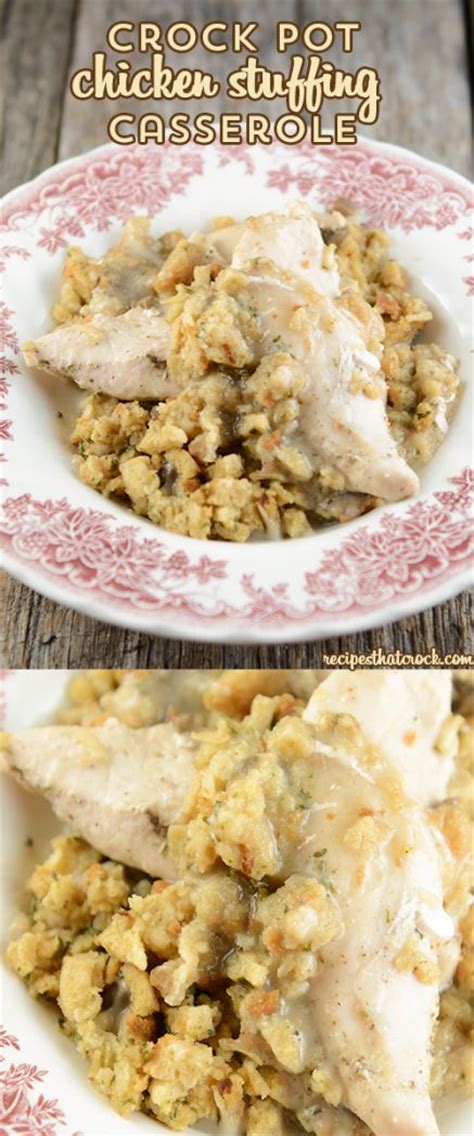 Meanwhile, in a large bowl, combine soup and milk. Crock Pot Chicken Stuffing Casserole - Recipes That Crock!