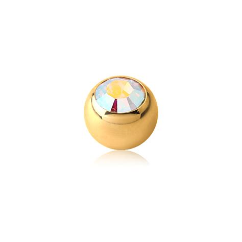 14g Gold Plated Surgical Steel Jewelled Ball Wicked Alternative Body
