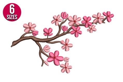 Cherry Blossoms · Creative Fabrica Embroidery Designs Heart Machine