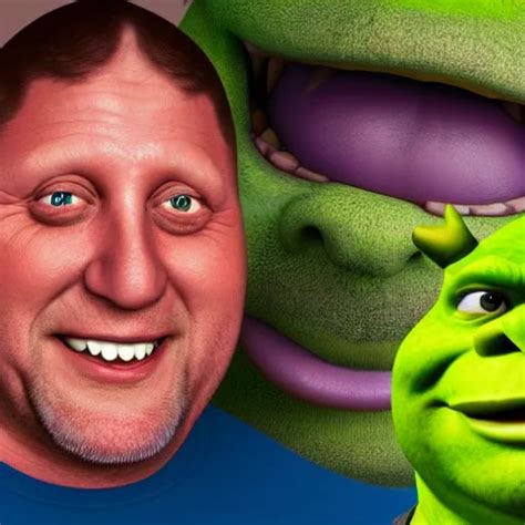 Krea Shaun Ryder Taking A Selfie With Shrek In Real Liferealistic Hd