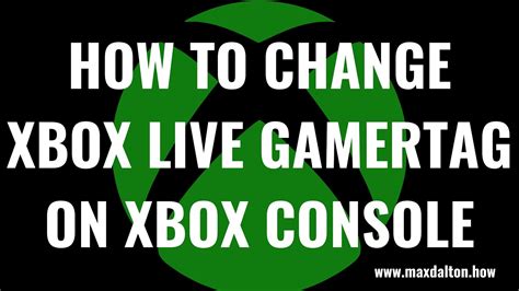 How To Change Xbox Live Gamertag On Xbox Console Youtube