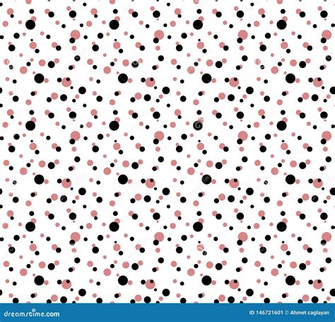 Black And Pink Polka Dots With On White Background Stock Illustration