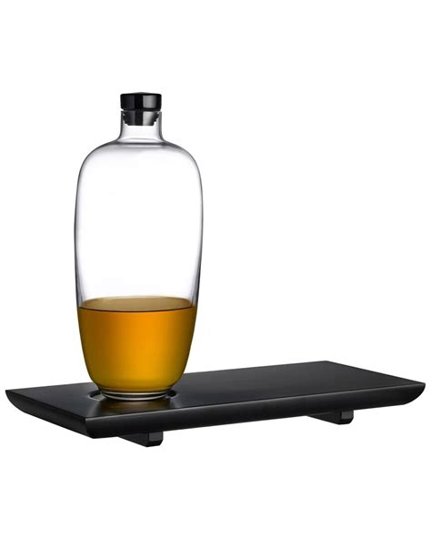 Buy Nude Glass Malt Tall Whisky Bottle With Wooden Tray Nocolor At