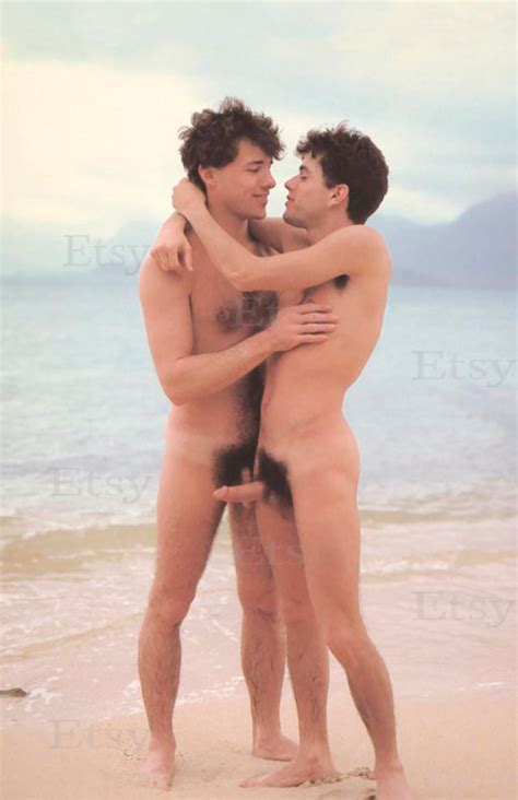 Naked Gay Couple On The Beach Vintage Foto Jaren Print Etsy