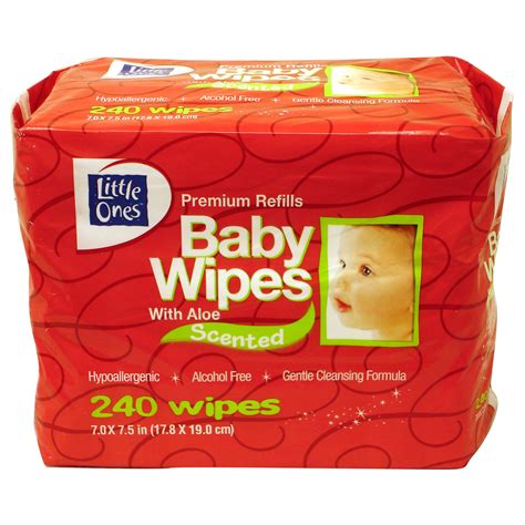 Little Ones Premium Scented Baby Wipes With Aloe Refill 240 Count
