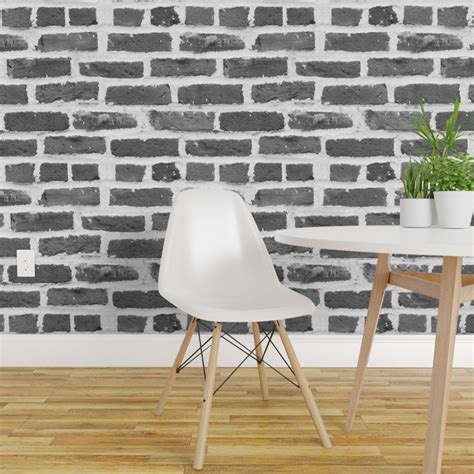 Peel-and-Stick Removable Wallpaper Brick Wall Photographic White Stone Grey - Walmart.com