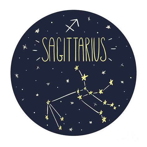 Zodiac Signs Doodle Set Sagittarius Digital Art By Radiocat