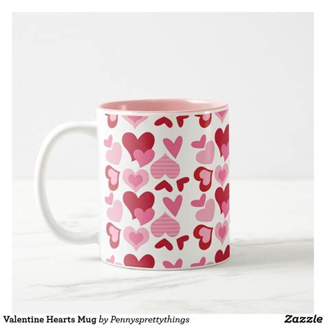 Valentine Hearts Mug Valentines Mugs Mugs Painted Coffee Mugs