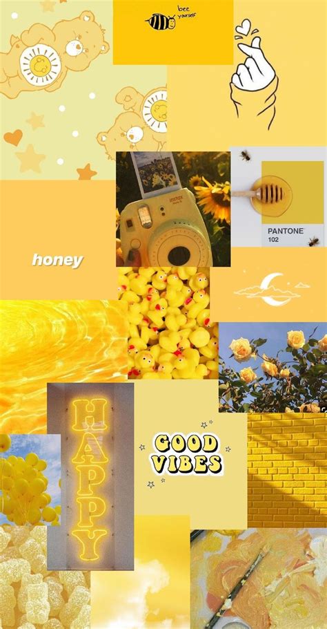 Yellow Aesthetic Wallpaper Collage Hintergrund Hintergrund Iphone