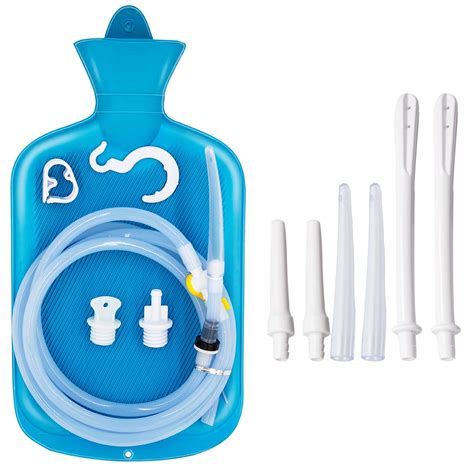 Enema Bag 2l Home Enema Kit With 65ft Long Silicone Hose 7 Enema Tips Controlable Water Flow