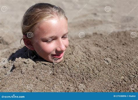 Kid Buried In Sand Royalty Free Stock Image Image 27538896