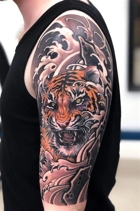 Best Japanese Tiger Tattoo Designs And Ideas Tiger Tattoo Sleeve