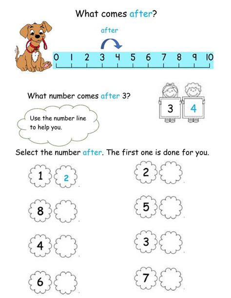 Number After Worksheet Kindergarten Reading Worksheets Kids Math