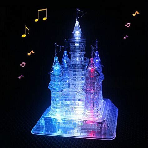 waycom 3d crystal castle puzzle 3d jigsaw light up musical 105pcs toys and games