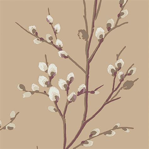 Shop Laura Ashley Pussy Willow Natural Wallpaper Burke Decor