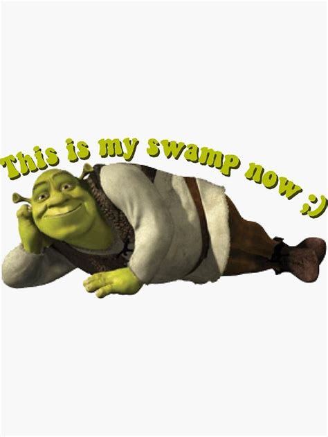 An Animated Character Laying Down With The Words This Is My Swamp Now