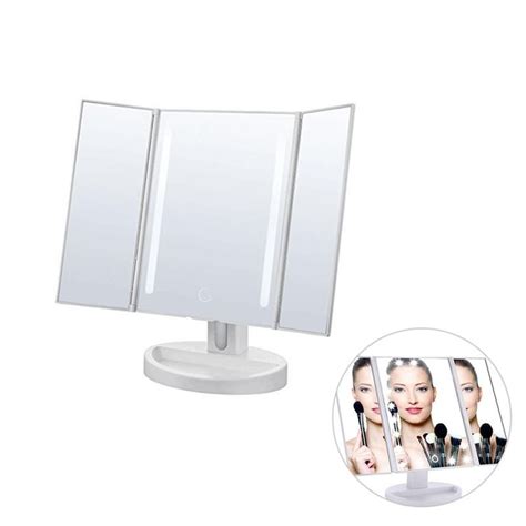 Vanity Makeup Mirror Trifold 21 Led Lighted With Images Led Vanity
