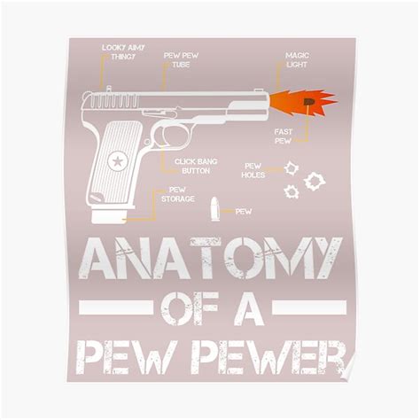 Anatomy Of A Pew Pewer Ammo Gun Amendment Meme Lovers Poster For