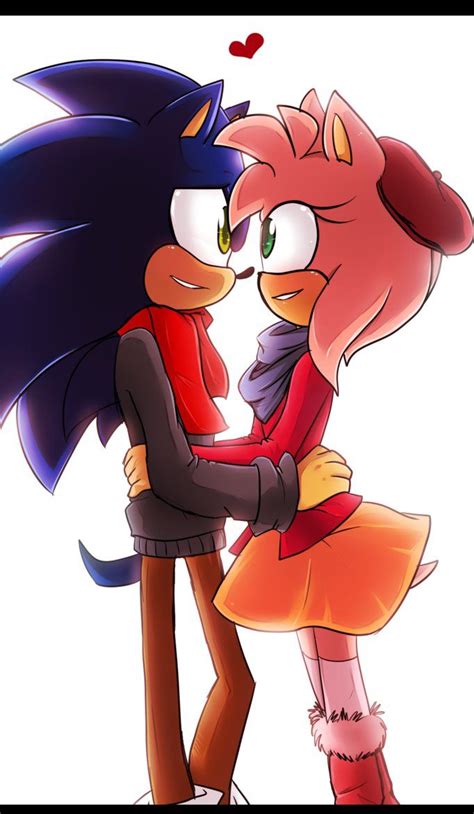 Collab Sonamy By Klaudy Na On Deviantart Sonic Art Sonic Fan Characters Amy The Hedgehog