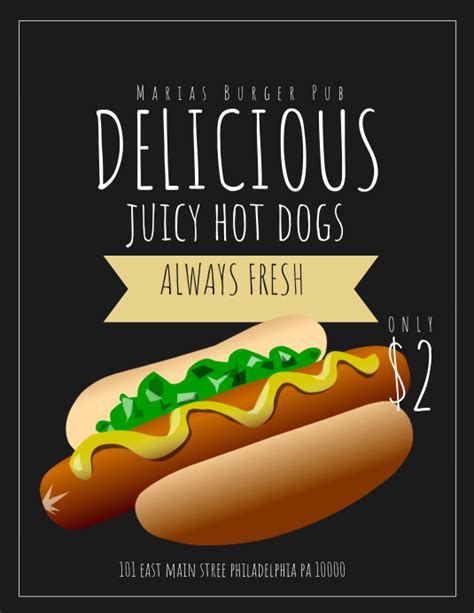 Hot Dog Poster Template Free Printable Templates