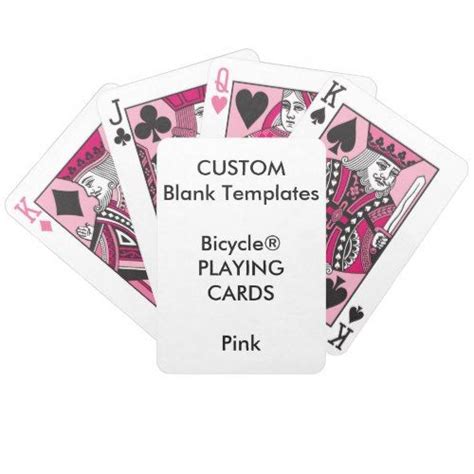 Custom Print Bicycle Pink Playing Cards Blank Custom